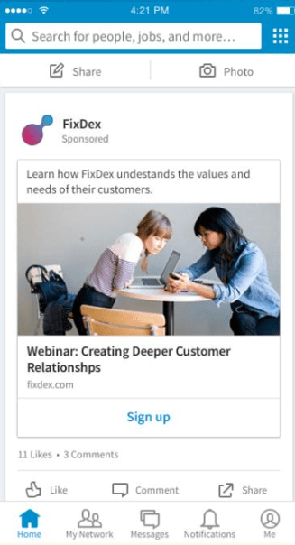 FixDex LinkedIn lead gen forms example 