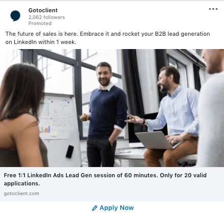 Sponsored Content Ad example of LinkedIn Ads