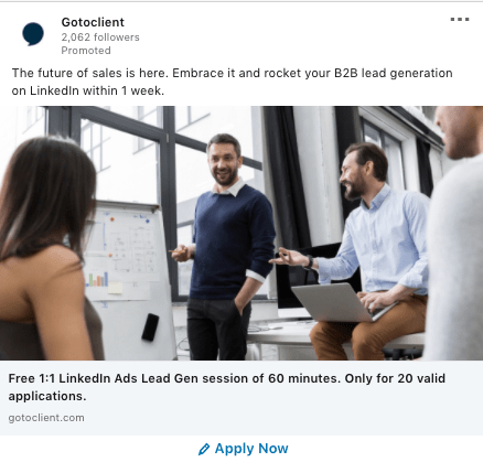 Sponsored Content Ad example - LinkedIn Ads