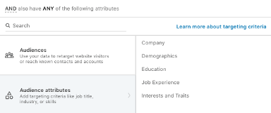 LinkedIn Ads target audience segmentation tool